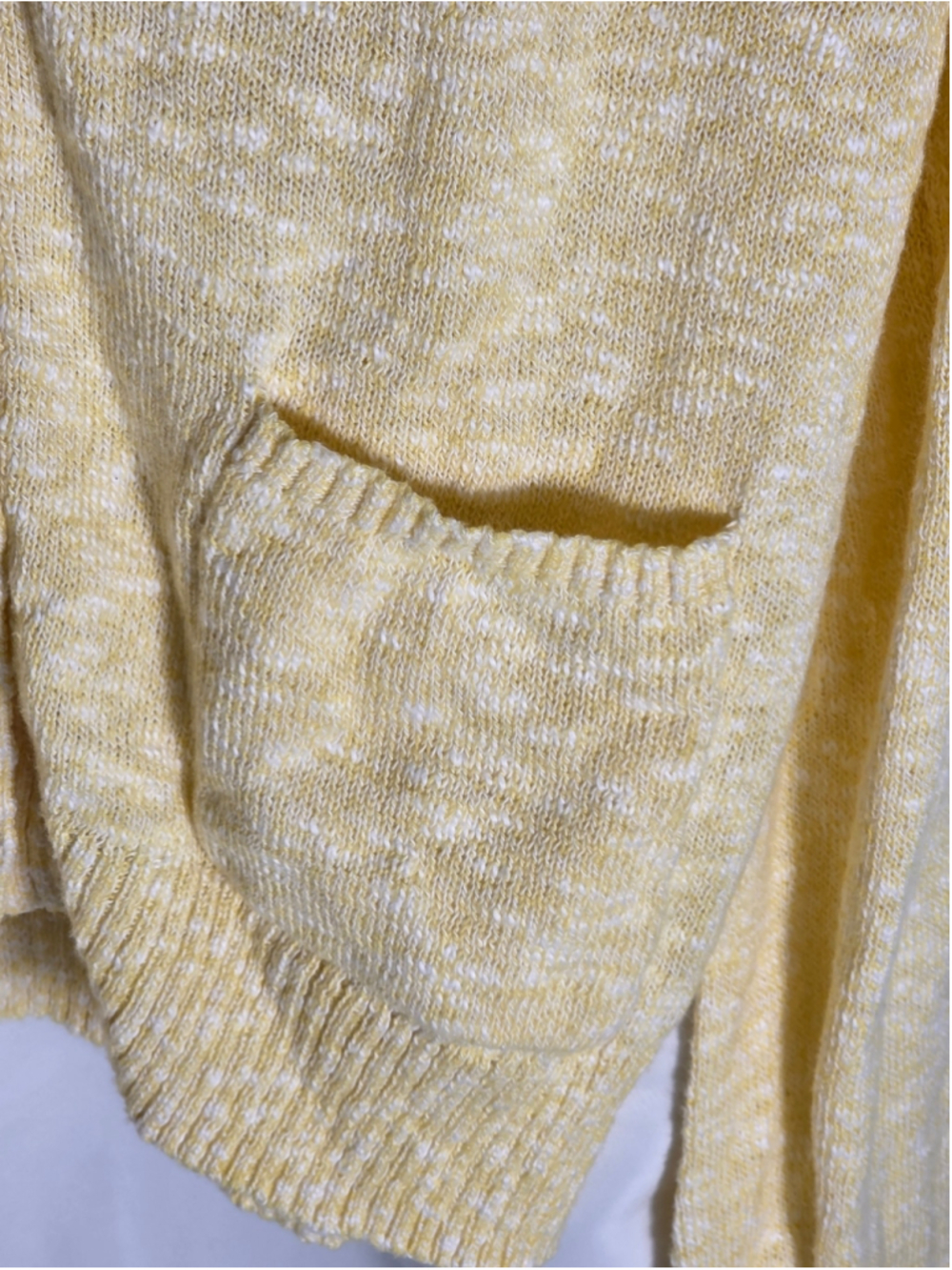 Women's J.Crew Cardigan Sweater XL Yellow White V-Neck Button Front cottagecore - Picture 5 of 7